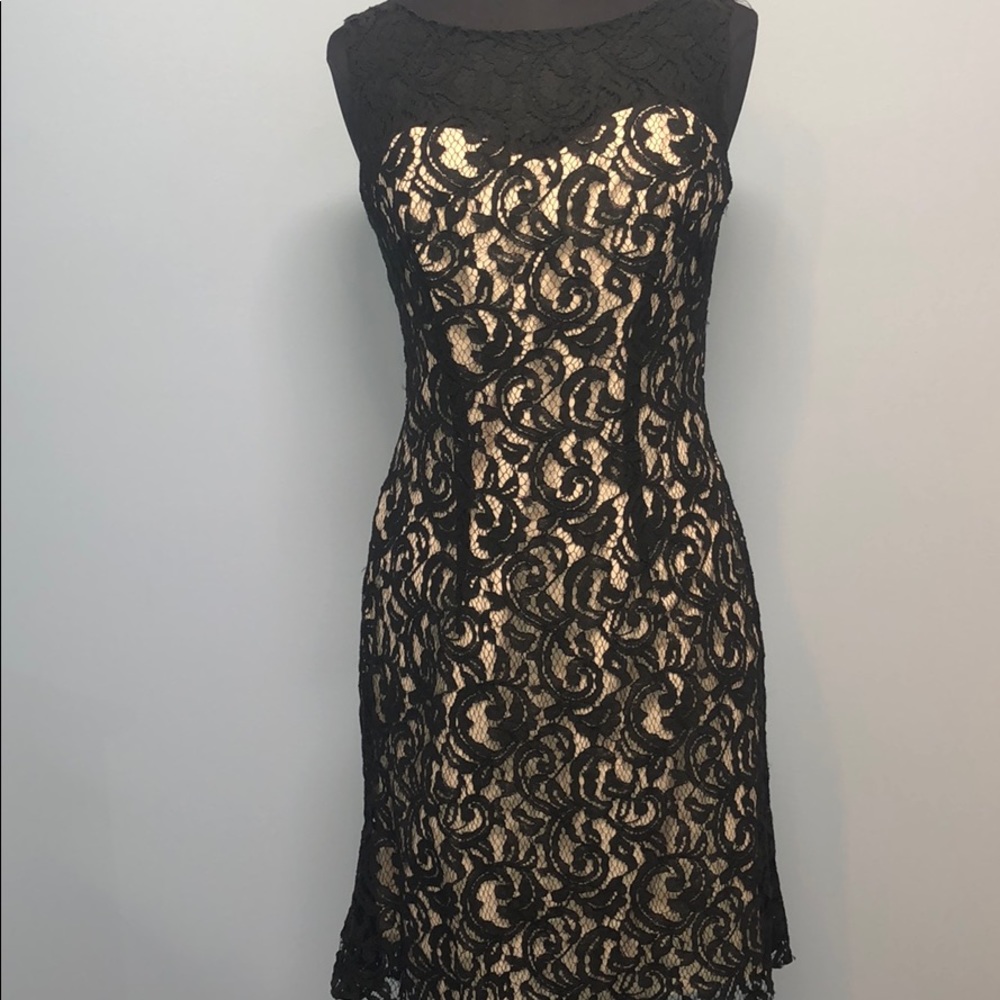 Black/nude cocktail dress